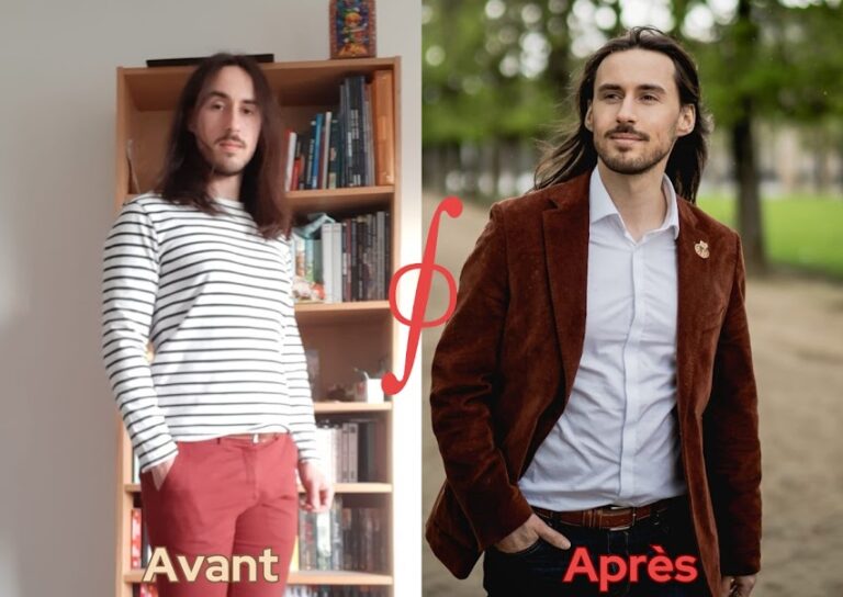 Photos avant/après relooking d'un homme