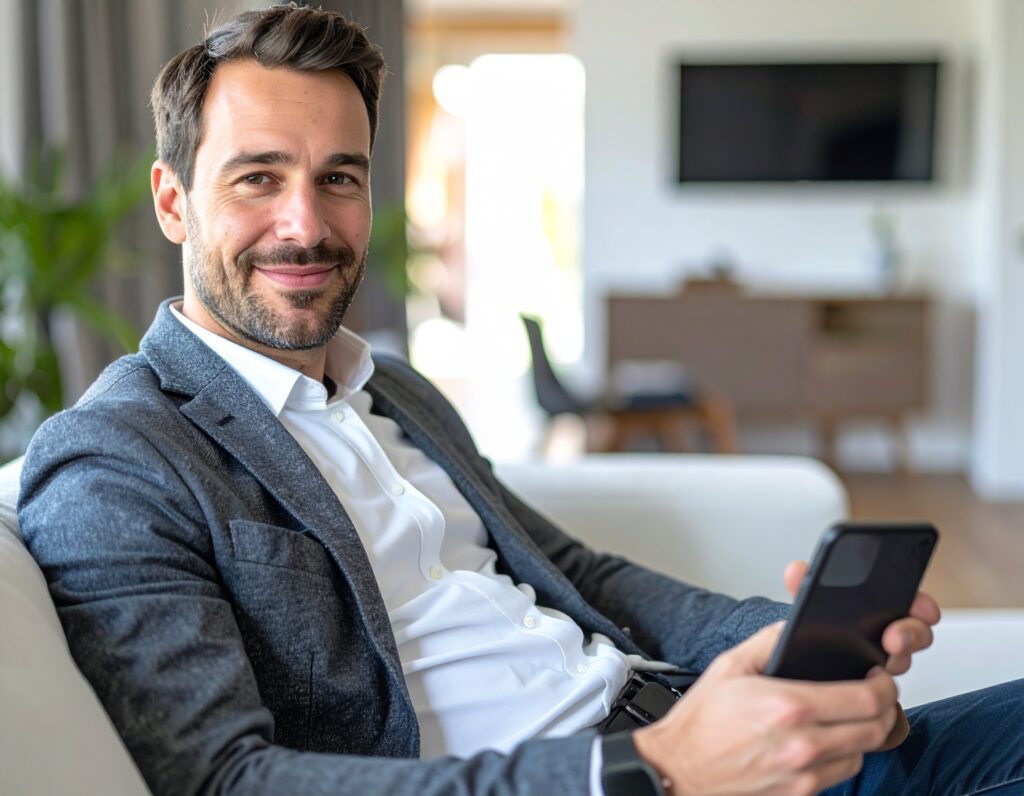 Homme avec téléphone