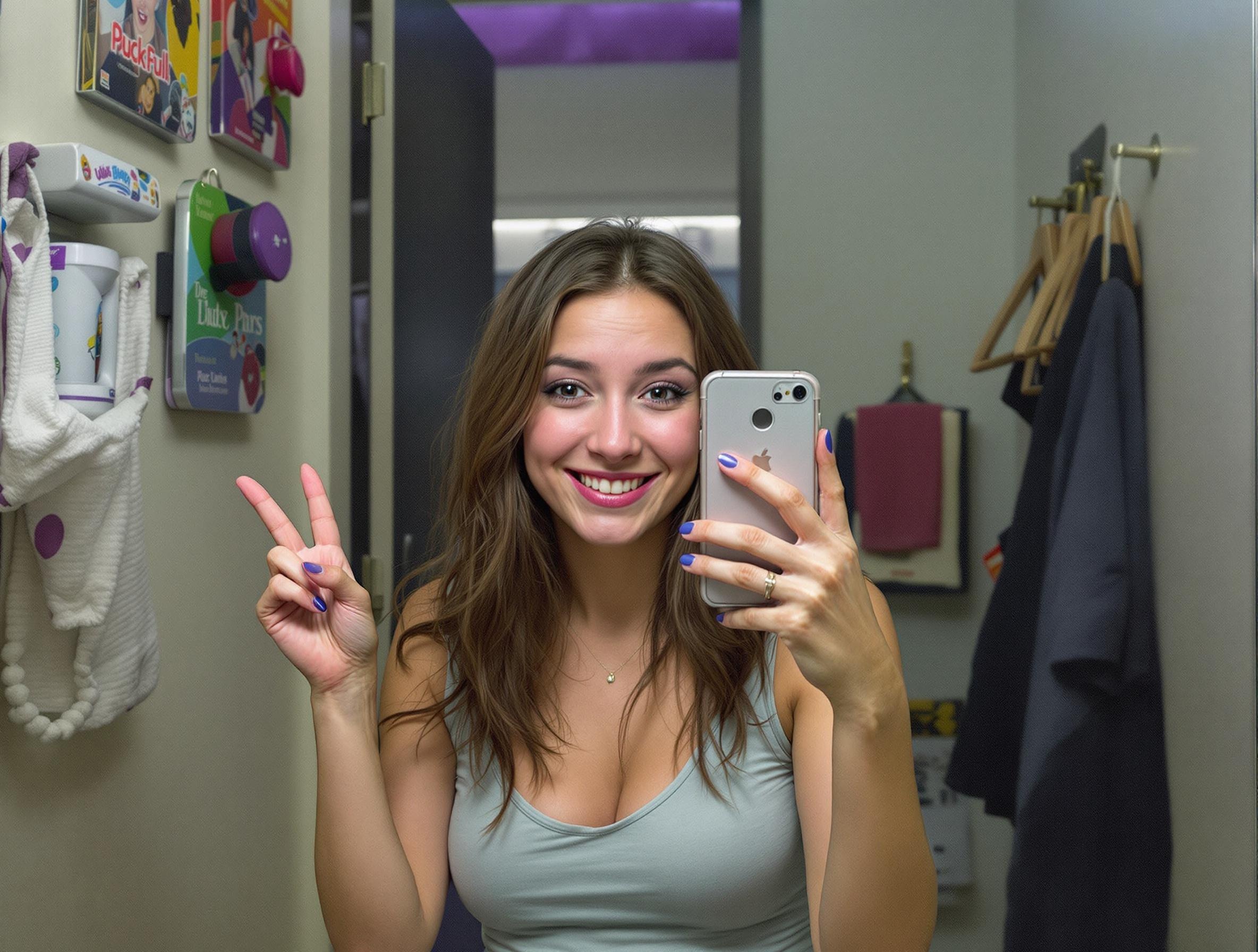 Femme selfie miroir