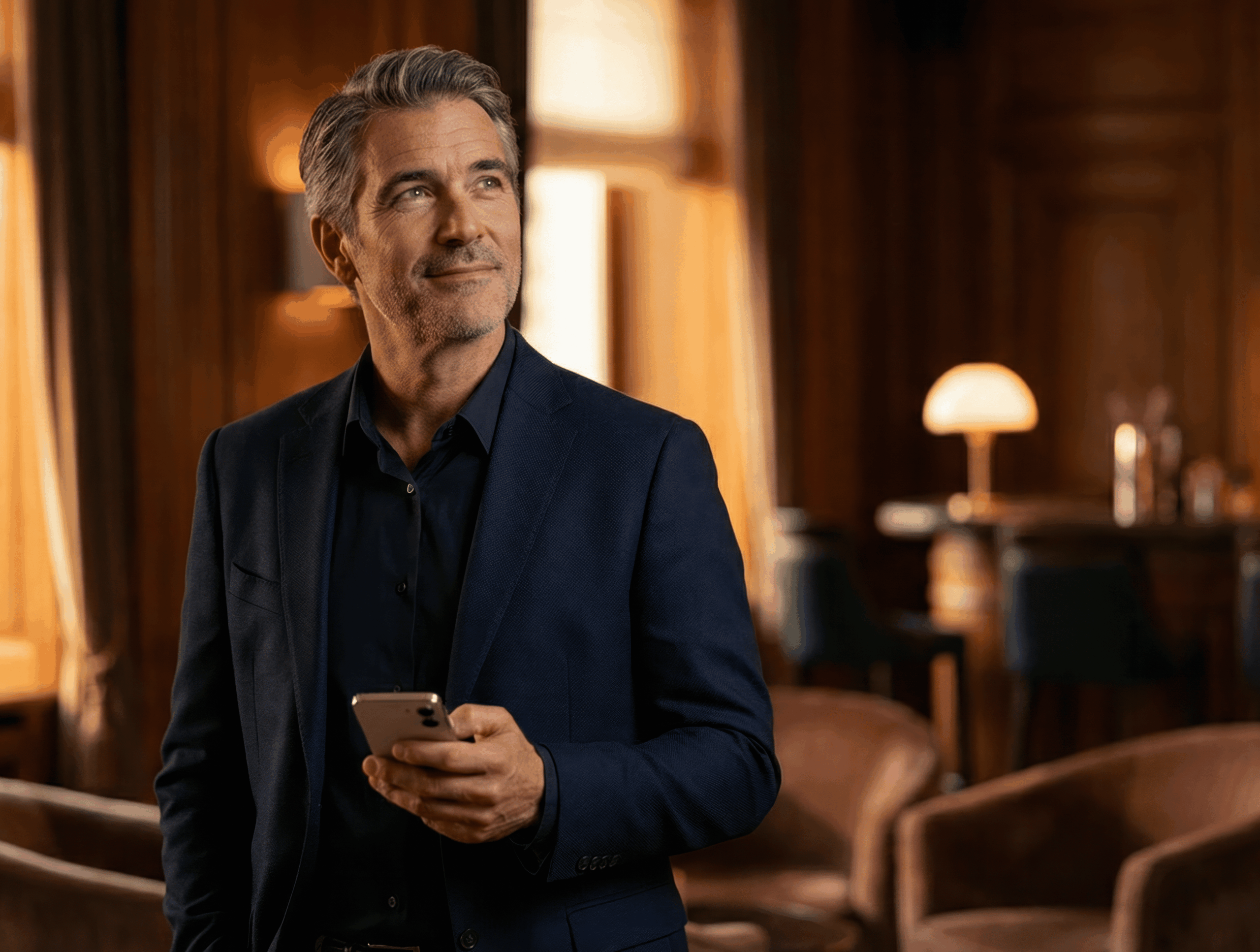 Homme élégant salon