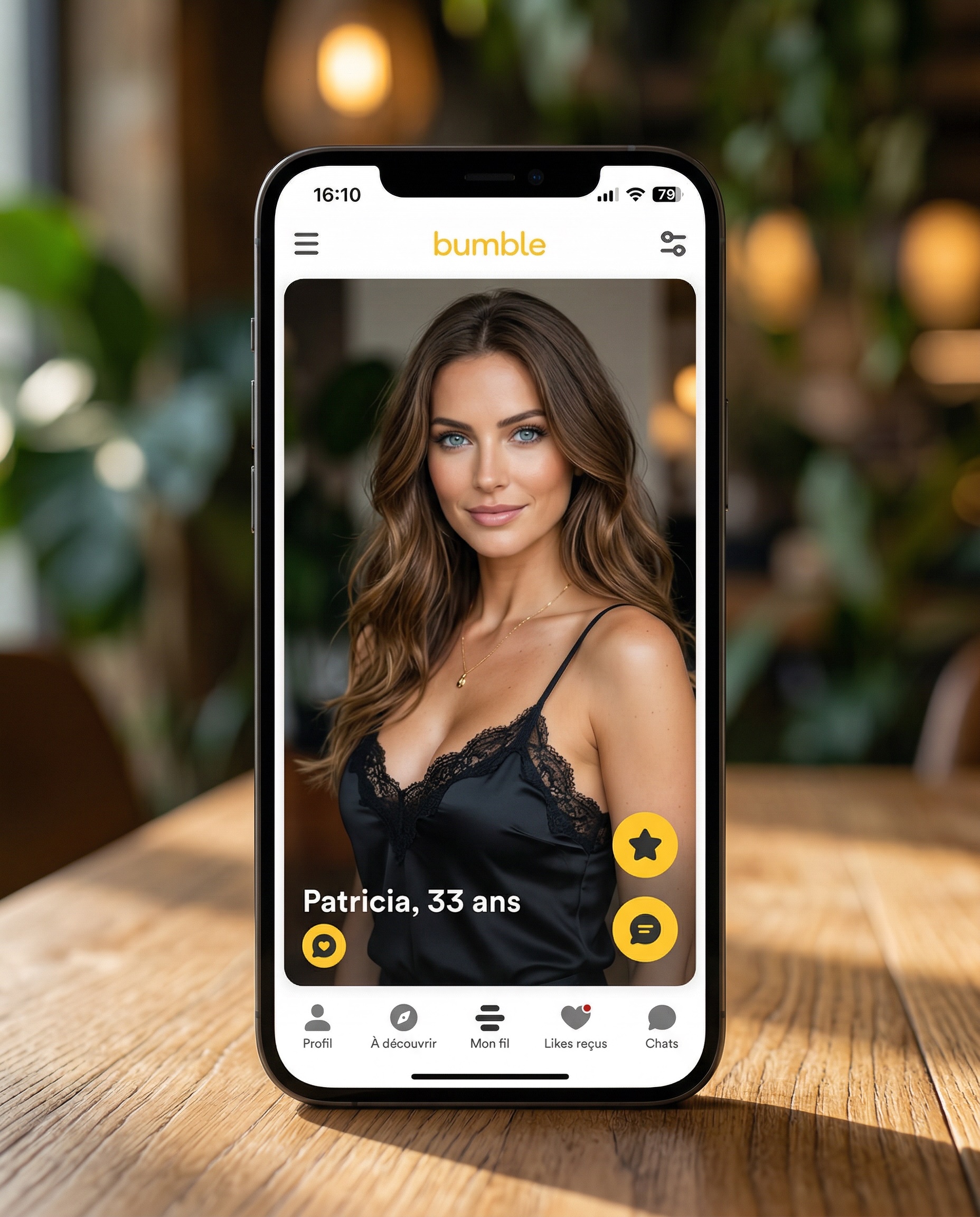 Profile femme Bumble sur Smartphone