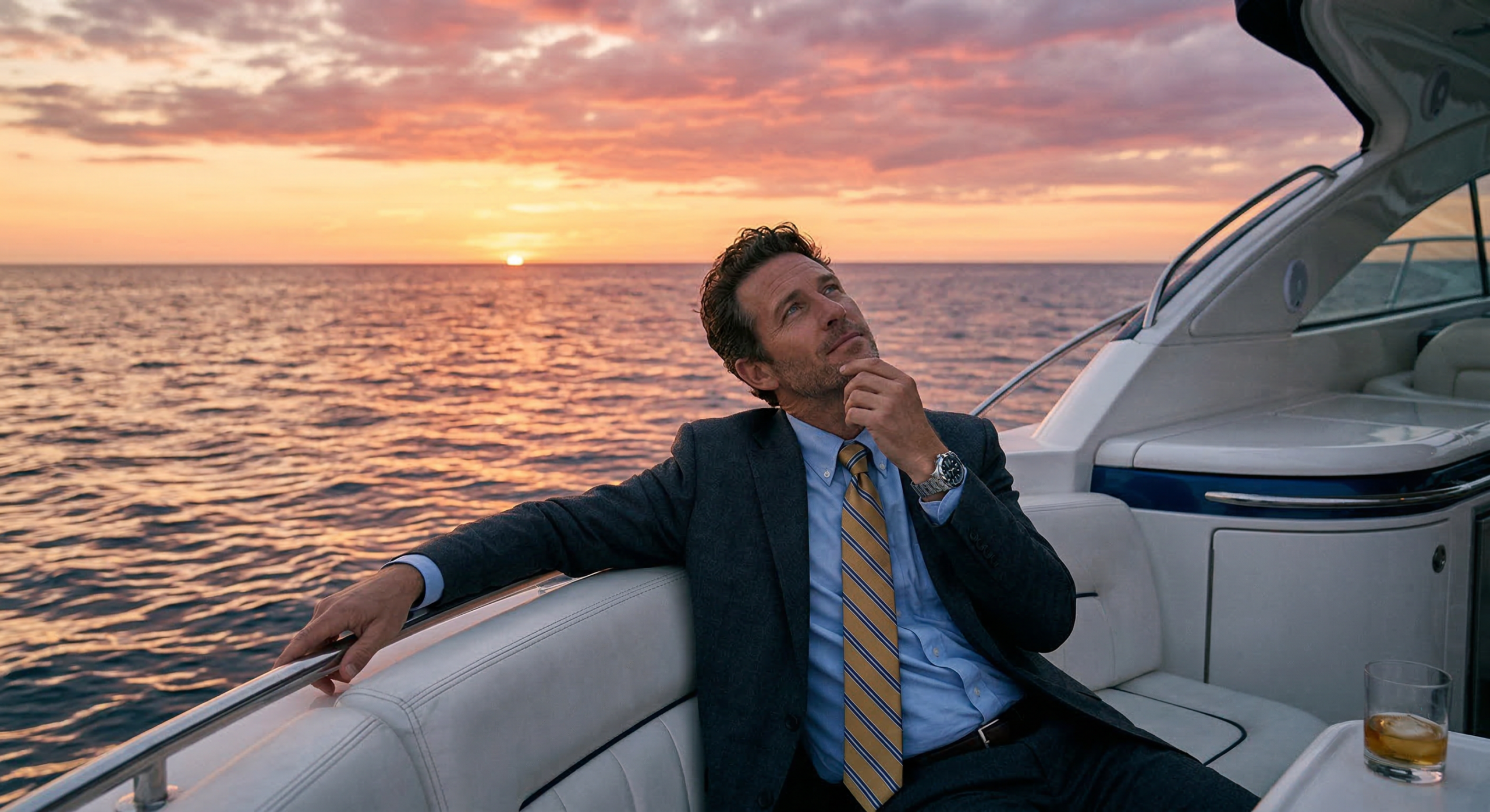 Homme détendu costume bateau