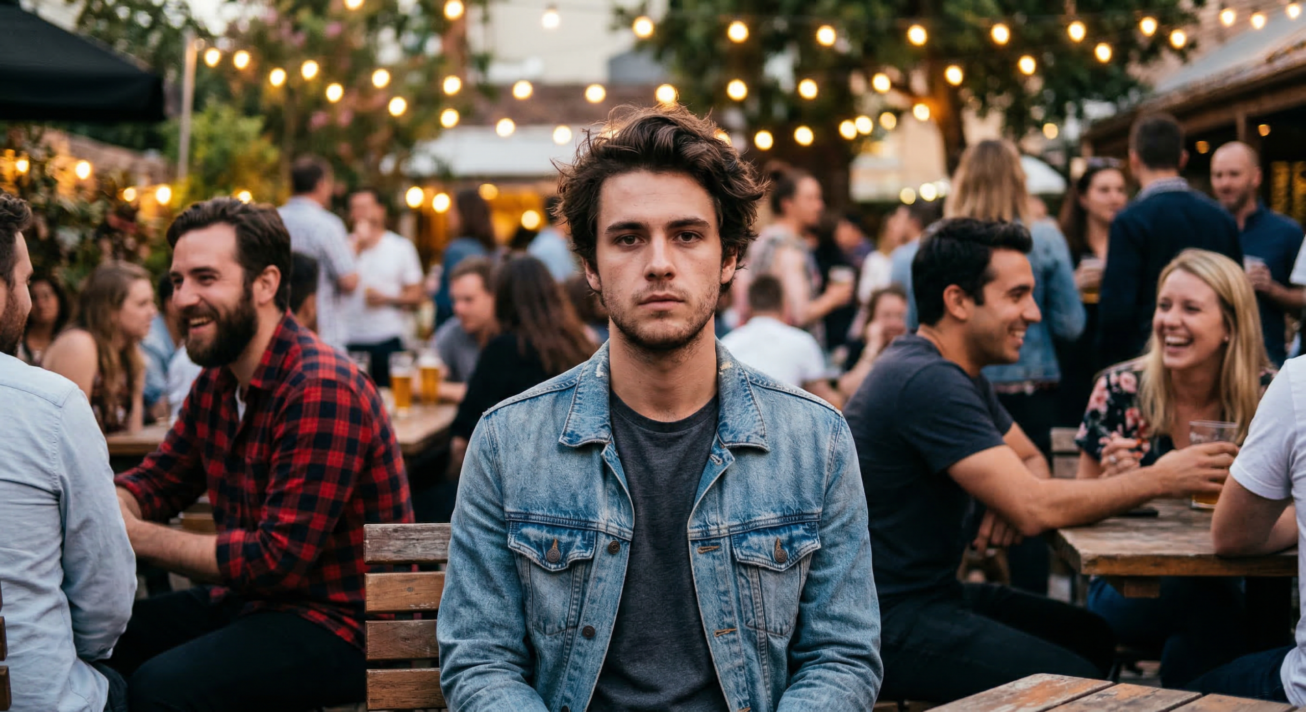 Jeune homme triste fête