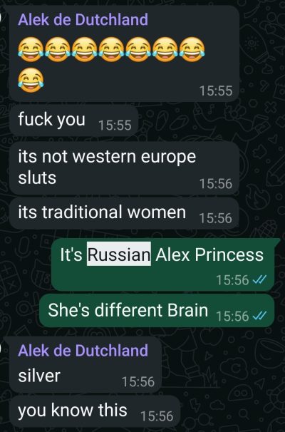 Extrait conversation WhatsApp