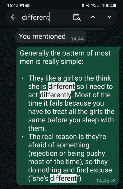 Extrait conversation WhatsApp