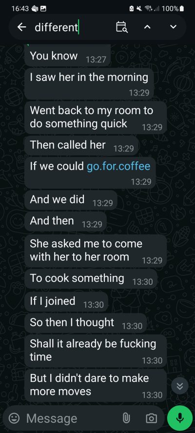 Extrait conversation WhatsApp