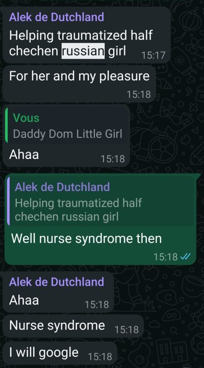 Extrait conversation WhatsApp